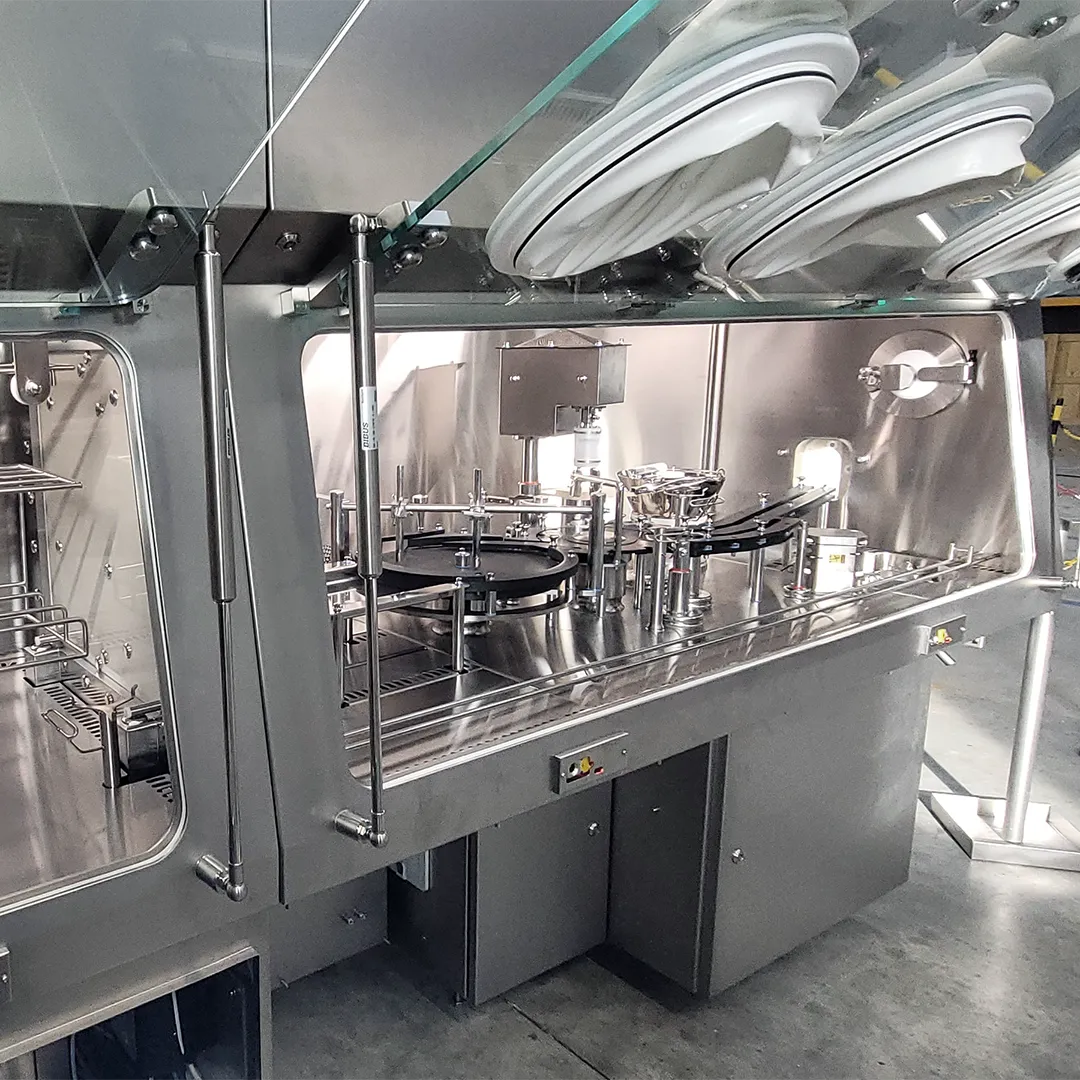 SPC aseptic filling and capping system: 3D render and machine views